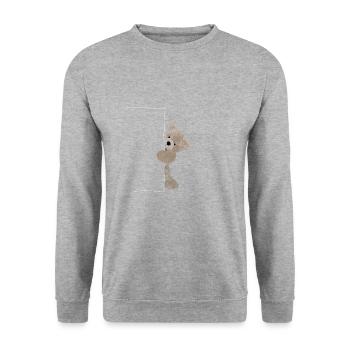 teddy - Unisex Pullover - Weißgrau meliert - Vorne - Alina (178cm) & Michal (187cm)