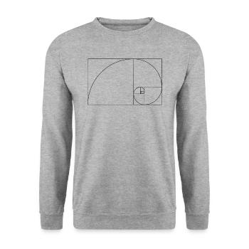 Fibonacci Spirale d’or Coupe d’or Géométrie Phi D - Sweat-shirt Unisexe - gris chiné - Devant - Alina (178cm) & Michal (187cm)