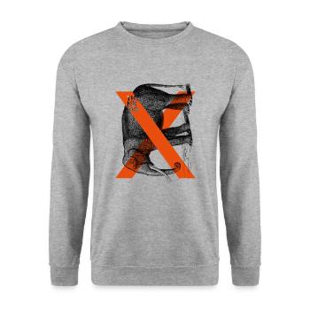 ThinkBick FIF5 - Unisex Pullover - Weißgrau meliert - Vorne - Alina (178cm) & Michal (187cm)