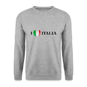 Italy gift idea I love Italia italian - Unisex Sweatshirt - salt & pepper - Front - Alina (178cm) & Michal (187cm)