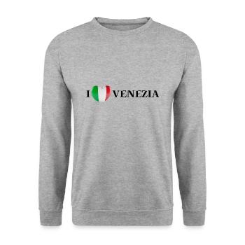 I LOVE VENEZIA Idée cadeau Venise Venise - Sweat-shirt Unisexe - gris chiné - Devant - Alina (178cm) & Michal (187cm)