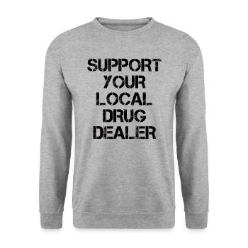 Soutiens ton dealer - Sweat-shirt Unisexe - gris chiné - Devant - Alina (178cm) & Michal (187cm)