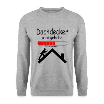 Dachdecker Ausbildung Baby werdener zukünftiger - Unisex Pullover - Weißgrau meliert - Vorne - Alina (178cm) & Michal (187cm)