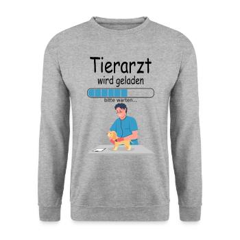 Angehender Tierarzt Tiermedizin Studiumbeginn - Unisex Pullover - Weißgrau meliert - Vorne - Alina (178cm) & Michal (187cm)