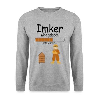 Angehende Imker werden Anfänger Ausbildung Baby - Unisex Pullover - Weißgrau meliert - Vorne - Alina (178cm) & Michal (187cm)