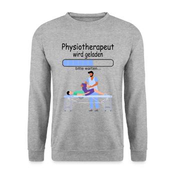 Angehende Physiotherapeut Physiotherapie Ausbildun - Unisex Pullover - Weißgrau meliert - Vorne - Alina (178cm) & Michal (187cm)