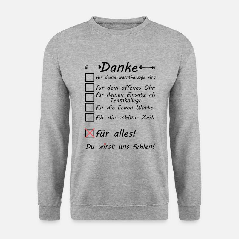Teamkollege Kollege im Team Abschied Danke - Unisex Pullover - Weißgrau meliert