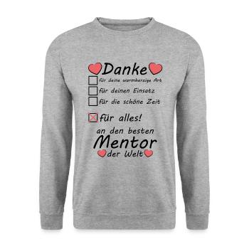 Beste Mentor Danke sagen für alles Referendariat - Unisex Pullover - Weißgrau meliert - Vorne - Alina (178cm) & Michal (187cm)