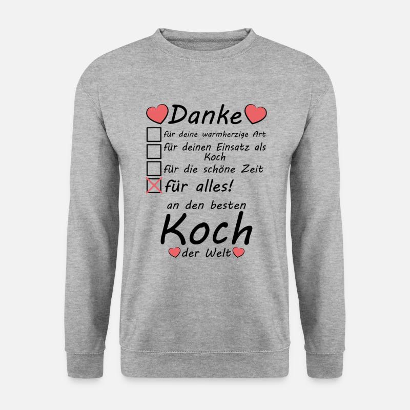 Beste Koch Dankeschön Danke sagen zum Abschied - Unisex Pullover - Weißgrau meliert