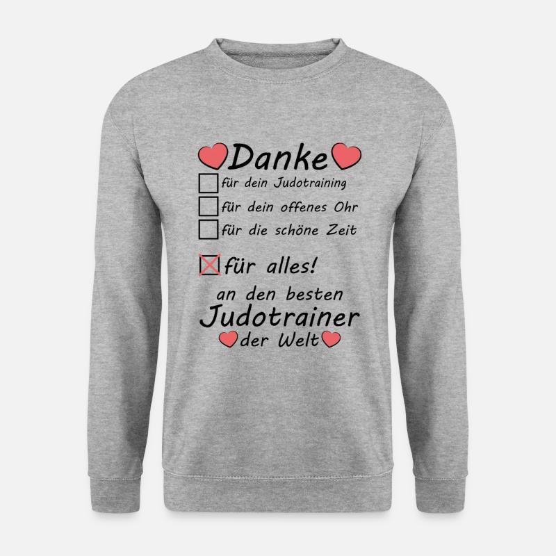 Beste Judotrainer Judo Trainer Danke zum Abschied - Unisex Pullover - Weißgrau meliert