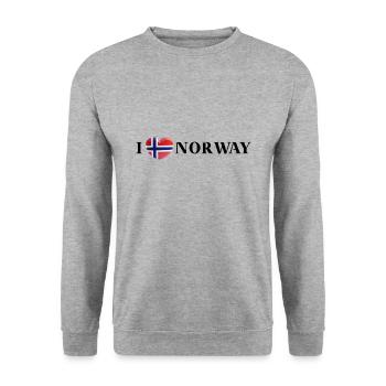 I LOVE NORWAY Gift Idea Norway - Unisex Sweatshirt - salt & pepper - Front - Alina (178cm) & Michal (187cm)