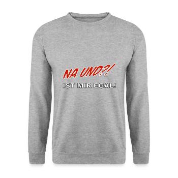 Na und?! Ist mir egal! - Unisex Pullover - Weißgrau meliert - Vorne - Alina (178cm) & Michal (187cm)