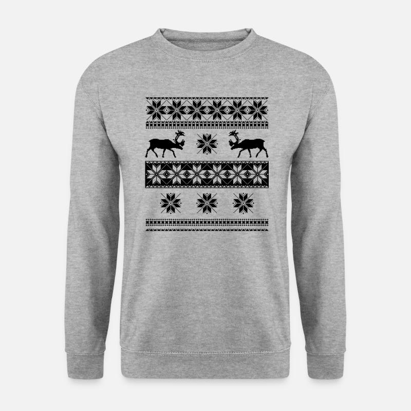 Norweger Pullover - Unisex Pullover - Weißgrau meliert