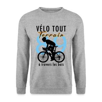 Vélo tout terrain à travers les bois - Sweat-shirt Unisexe - gris chiné - Devant - Alina (178cm) & Michal (187cm)