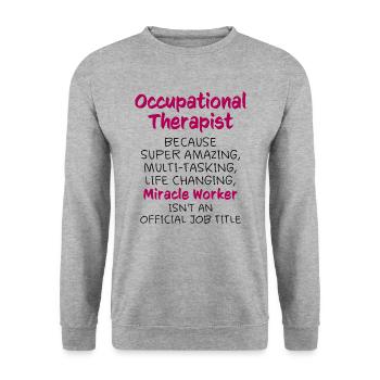 Occupational Therapist Job Title - Unisex Sweatshirt - salt & pepper - Front - Alina (178cm) & Michal (187cm)