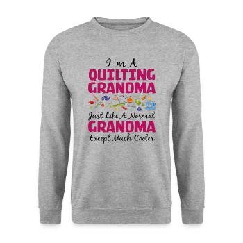 I'm A Quilting Grandma - Unisex Sweatshirt - salt & pepper - Front - Alina (178cm) & Michal (187cm)