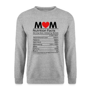 Mom Nutrition Facts - Unisex Sweatshirt - salt & pepper - Front - Alina (178cm) & Michal (187cm)