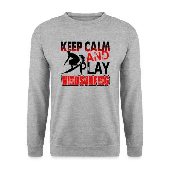 Windsurfing Keep calm and play Windsurfing - Unisex Sweatshirt - salt & pepper - Front - Alina (178cm) & Michal (187cm)