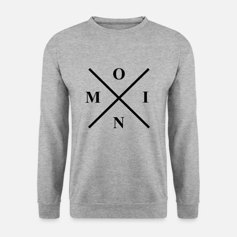 Moin Kreuz - Unisex Pullover - Weißgrau meliert