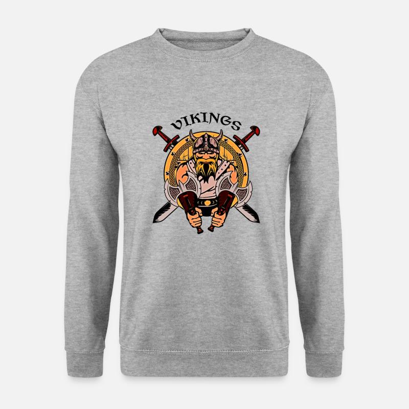 Wikingerkrieger - Unisex Pullover - Weißgrau meliert