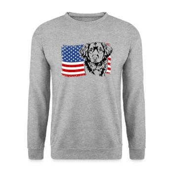 Drapeau de la Nouvelle-Écosse Duck Tolling Retriever America - Sweat-shirt Unisexe - gris chiné - Devant - Alina (178cm) & Michal (187cm)