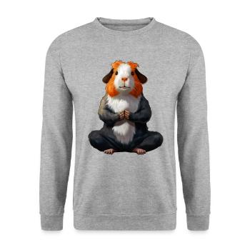 Yoga Guinea Pig - Unisex Sweatshirt - salt & pepper - Front - Alina (178cm) & Michal (187cm)