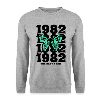 Groovy and Vintage 1982 40 Years Anniversary - Unisex Sweatshirt - salt & pepper - Front - Alina (178cm) & Michal (187cm)