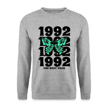 Groovy and Vintage 1992 30 Years Anniversary - Unisex Sweatshirt - salt & pepper - Front - Alina (178cm) & Michal (187cm)