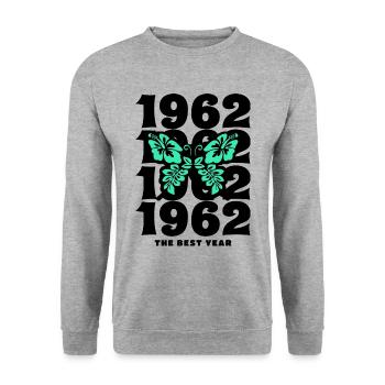 Groovy and Vintage 1962 60 Years Anniversary - Unisex Sweatshirt - salt & pepper - Front - Alina (178cm) & Michal (187cm)