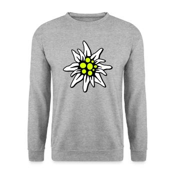 Edelweiss - Unisex Pullover - Weißgrau meliert - Vorne - Alina (178cm) & Michal (187cm)