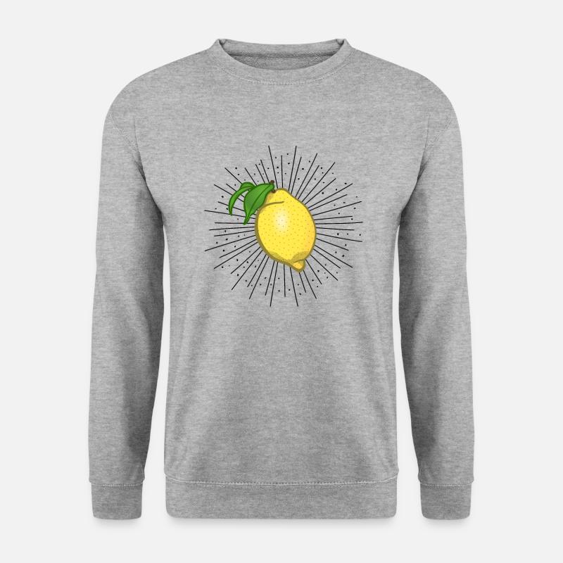 Zitrone - Unisex Pullover - Weißgrau meliert