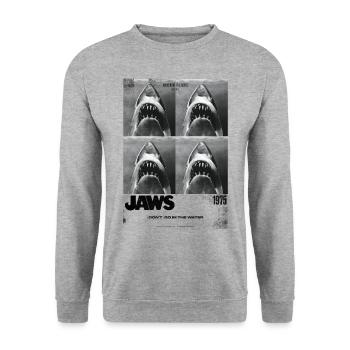 Jaws Don´t Go In The Water - Unisex Sweatshirt - salt & pepper - Front - Alina (178cm) & Michal (187cm)