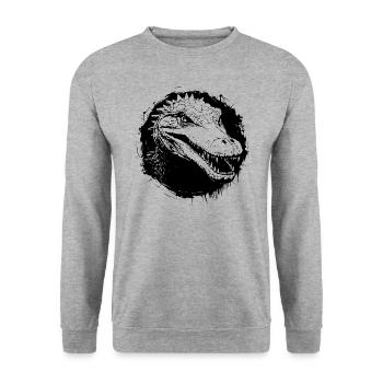 Alligator - Unisex Sweatshirt - salt & pepper - Front - Alina (178cm) & Michal (187cm)