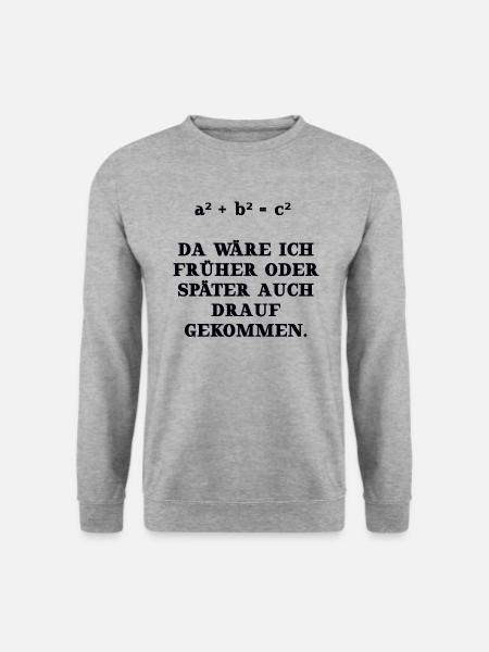 Mathe Mathematik lustige Geschenkidee Pythagoras - Unisex sweater - hvidgrå meleret
