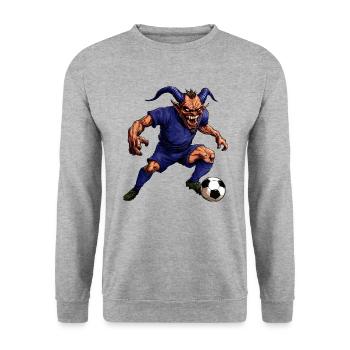 Devil Footballer - Unisex Sweatshirt - salt & pepper - Front - Alina (178cm) & Michal (187cm)