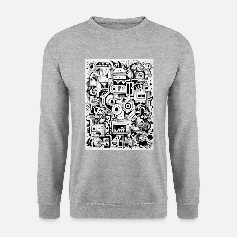 Graffiti Inspirationen: Anteater - Unisex Pullover - Weißgrau meliert