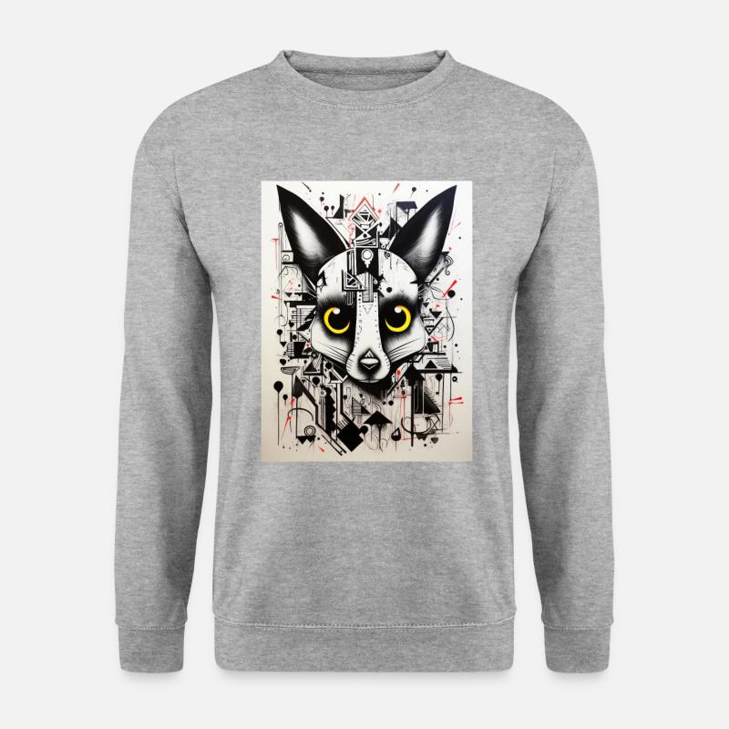 Graffiti Inspirationen: Känguru - Unisex Pullover - Weißgrau meliert