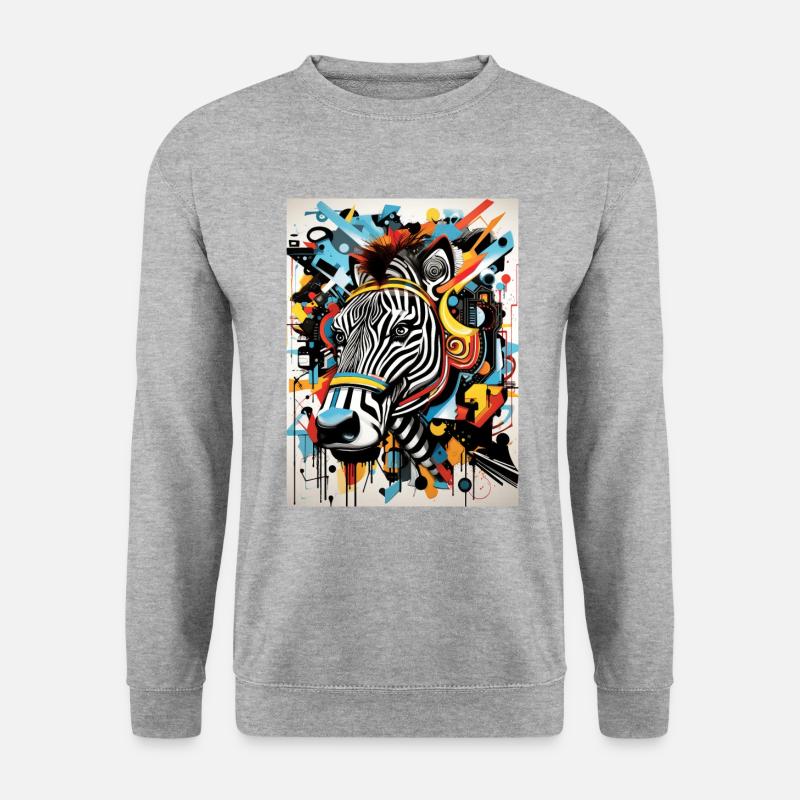 Inspirations graffiti :Zèbre - Sweat-shirt Unisexe - gris chiné