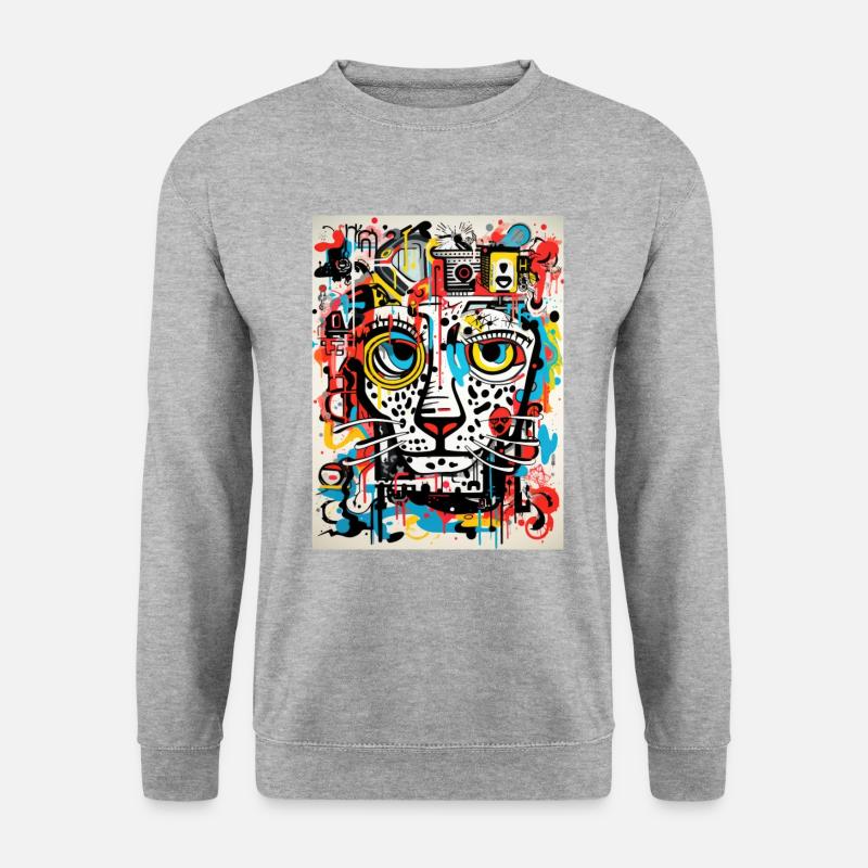 Inspirations graffiti : Léopard - Sweat-shirt Unisexe - gris chiné