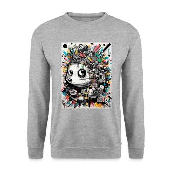 Inspirations graffiti :Hérissons - Sweat-shirt Unisexe - gris chiné - Devant - Alina (178cm) & Michal (187cm)