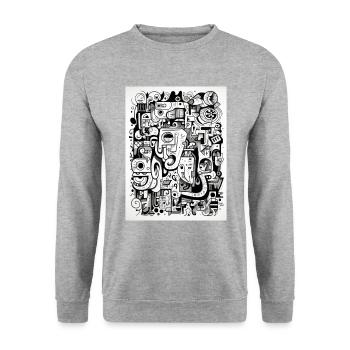 Inspirations graffiti :Hippo Geometry - Sweat-shirt Unisexe - gris chiné - Devant - Alina (178cm) & Michal (187cm)