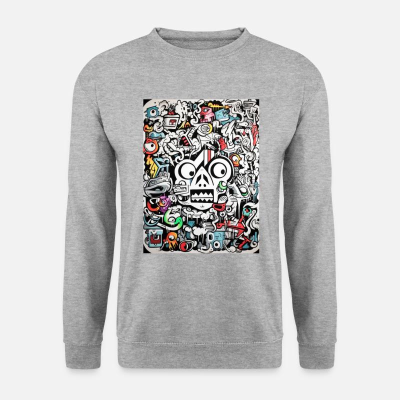 Inspirations Graffiti :Gnu Graffiti Abstrait - Sweat-shirt Unisexe - gris chiné