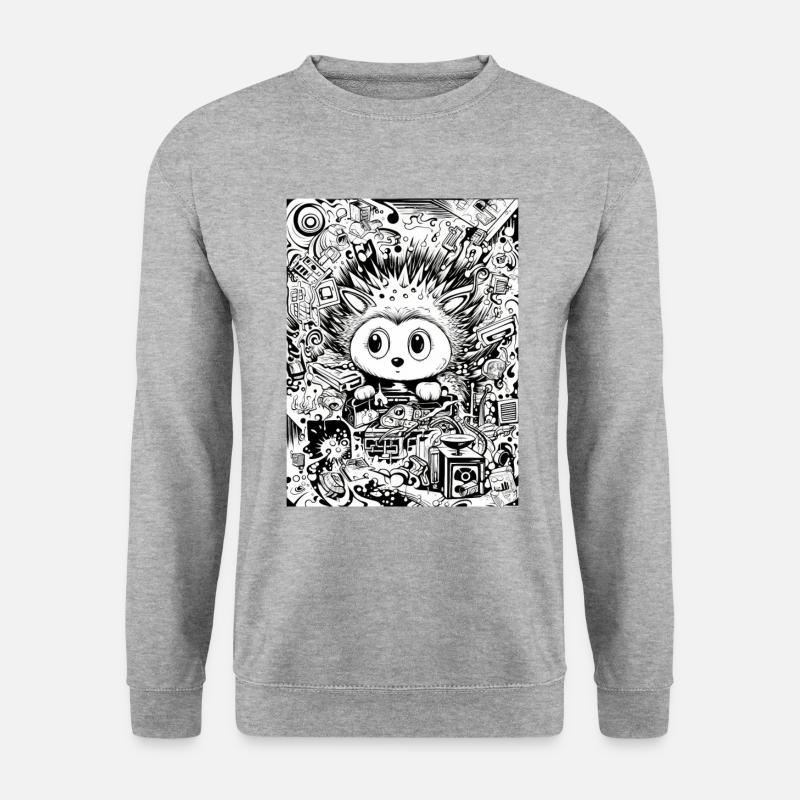Igel Graffiti - Unisex Pullover - Weißgrau meliert