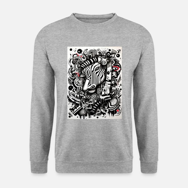 Zebra abstract geometrie - Unisex Pullover - Weißgrau meliert