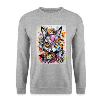 Kangaroo Abstract - Unisex Sweatshirt - salt & pepper - Front - Alina (178cm) & Michal (187cm)