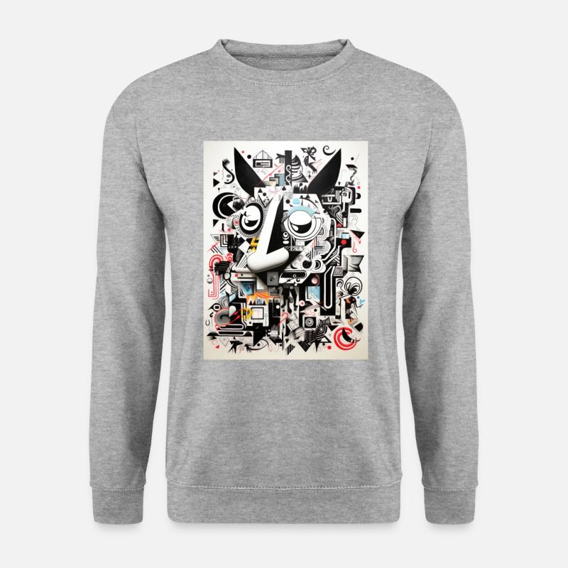 tapir geometric graffiti - Unisex Pullover - Weißgrau meliert