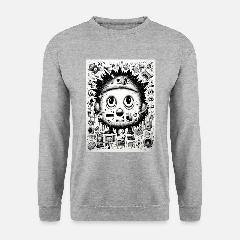 Hérisson Graffiti Géométrie Abstrait - Sweat-shirt Unisexe - gris chiné