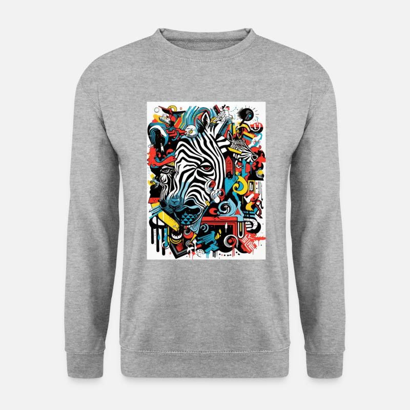 Zebra Geometry Graffiti - Unisex Sweatshirt - salt & pepper