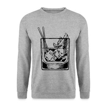 Drink Party alcool whisky alcool cocktail - Sweat-shirt Unisexe - gris chiné - Devant - Alina (178cm) & Michal (187cm)