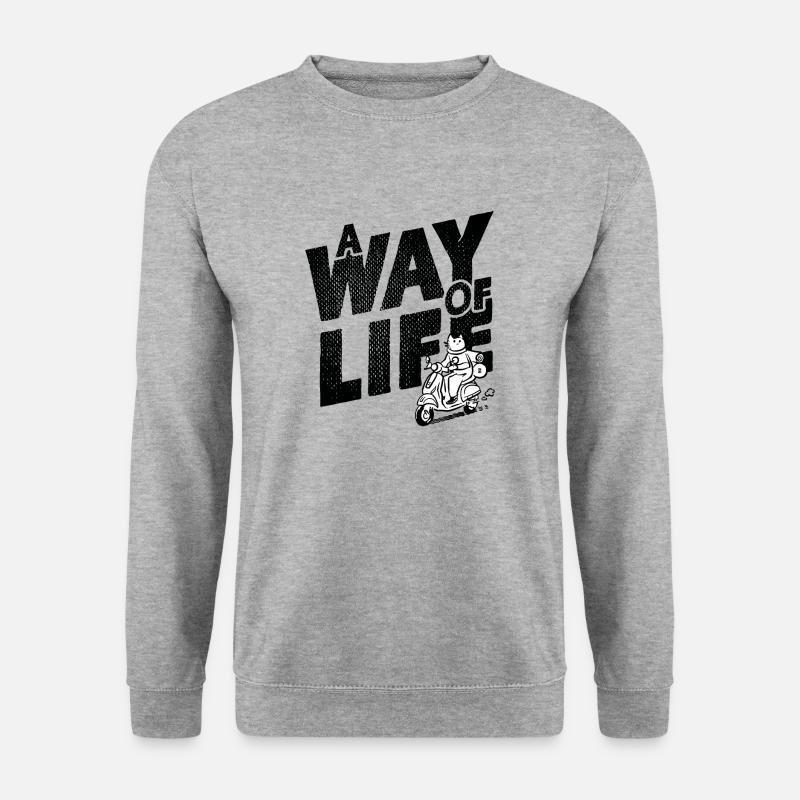Cruising Katze - Ein Lebensgefühl - Unisex Pullover - Weißgrau meliert